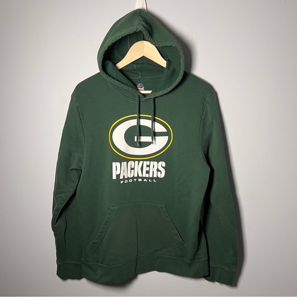 Green Bay Packers Hoodie Men’s M Majestic Hooded Sweatshirt NFL Football Unisex - Picture 1 of 7